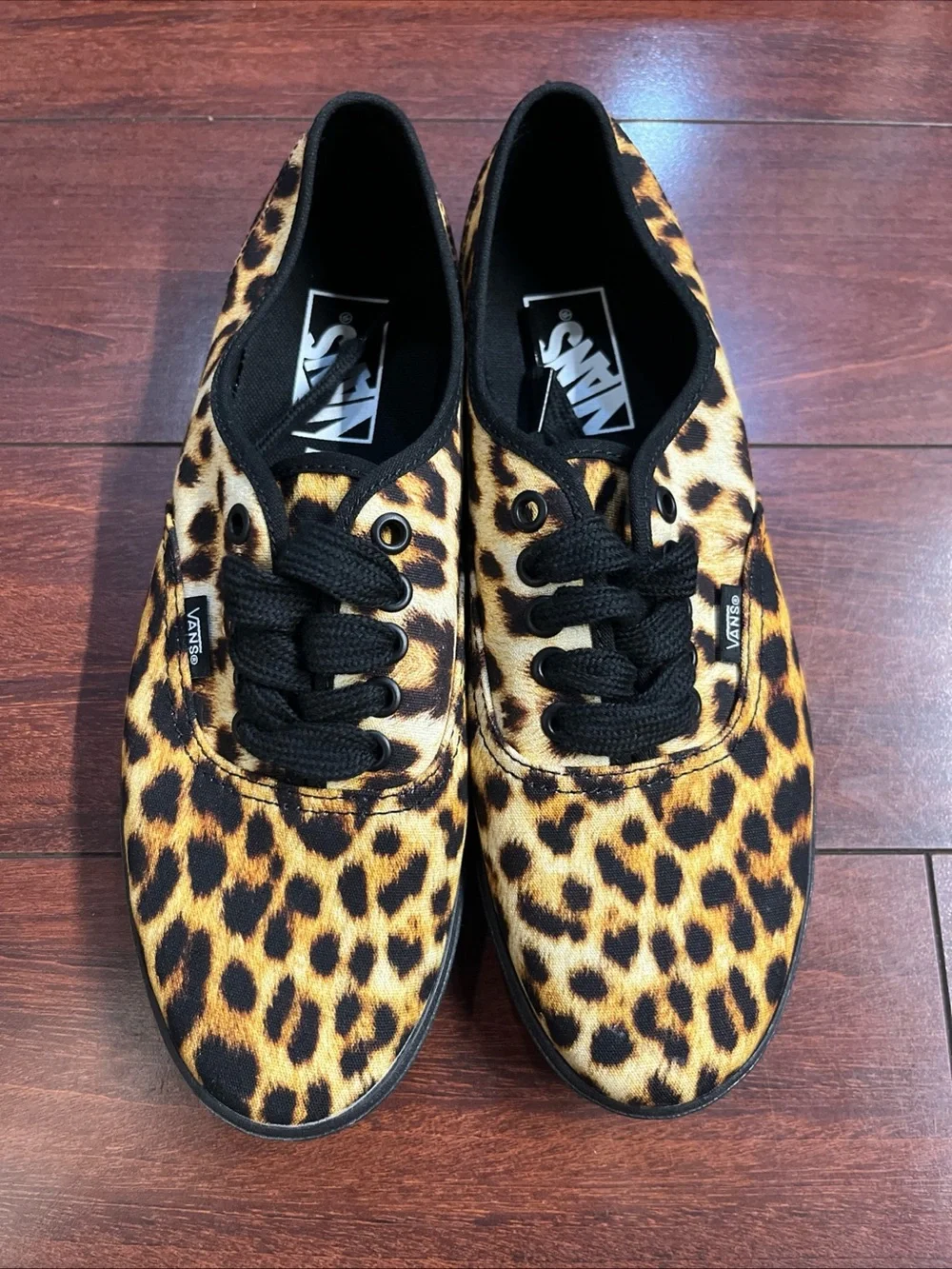 Womens 8.5 Vans Authentic Lowpro Leopard Print Low Top Shoe Sneaker New HALF BOX